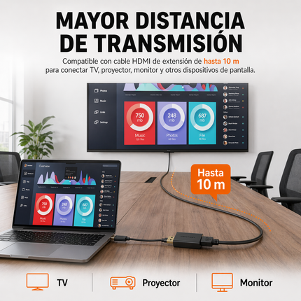 Adaptador DisplayPort a HDMI Activo 4K 60 Hz
