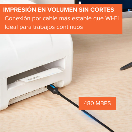 Cable Impresora USB-C a USB-B Vention 480Mbps Plug & Play