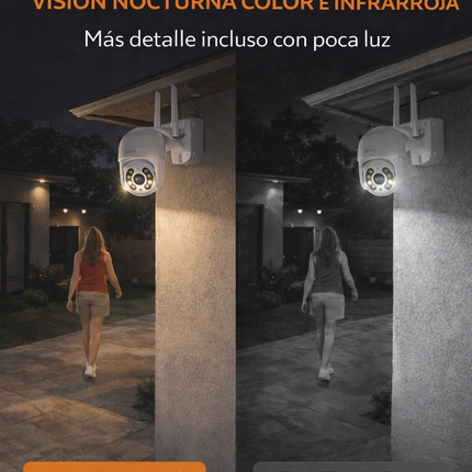 Cámara WiFi PTZ Exterior 1080P Full Color IP66 con Audio