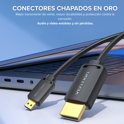 Cable Micro HDMI a HDMI 4K@60Hz 1.5 m Vention – Alto Rendimiento