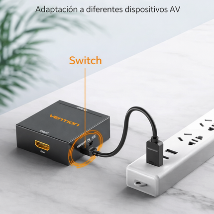 Convertidor HDMI a RCA AV 1080P 60Hz Soporte PAL/NTSC Vention
