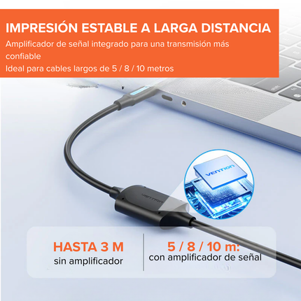 Cable Impresora USB-C a USB-B Vention 480Mbps Plug & Play