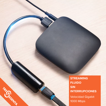 Adaptador USB 3.0 a Ethernet Gigabit 1000 Mbps Vention – Plug & Play