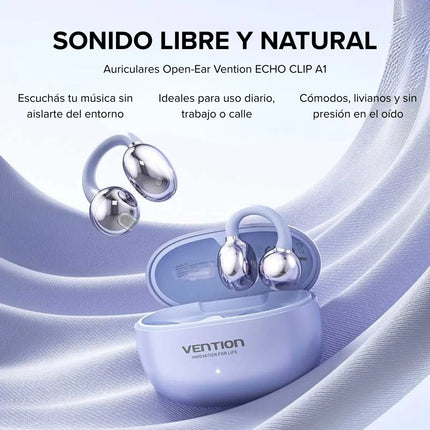 Auriculares Bluetooth Vention Echo Clip A1 Open Ear IPX4 Blanco