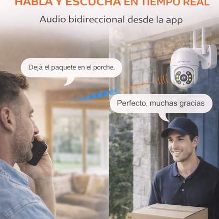 Cámara WiFi PTZ Exterior 1080P Full Color IP66 con Audio