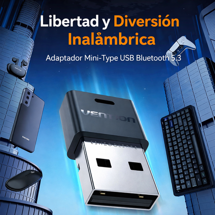 Adaptador Bluetooth 5.3 USB Vention NAHB0 Alcance 20m PC