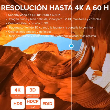 Switch HDMI Bidireccional 2 Puertos 4K Vention AKOB0 Negro