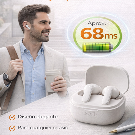 Auriculares Bluetooth TWS QCY Buds Blanco 35Hs Bluetooth 5.4