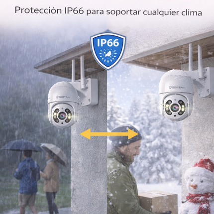 Cámara WiFi PTZ Exterior 1080P Full Color IP66 con Audio