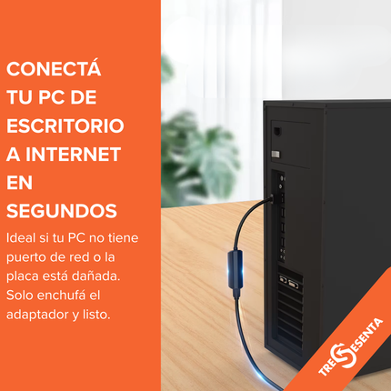 Adaptador USB 3.0 a Ethernet Gigabit 1000 Mbps Vention – Plug & Play