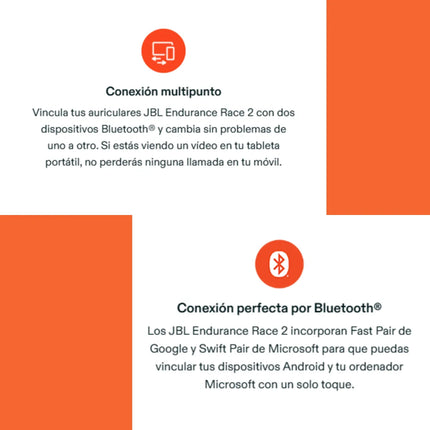 Auriculares Bluetooth Deportivos JBL Endurance Race 2 ANC 48Hs