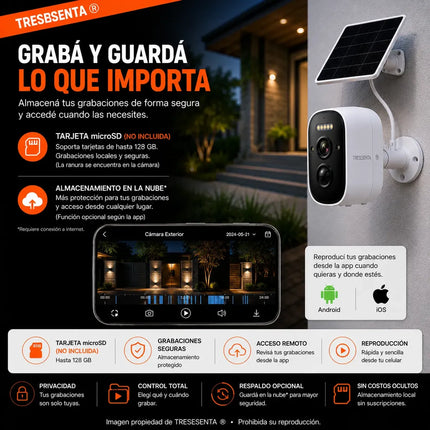 Cámara Solar WiFi 5MP para Vigilar tu Hogar desde el Celular