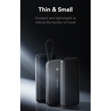 Power Bank Magnético Ultrafino USAMS 5000mAh PD 20W con Cable USB-C