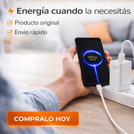 Cargador Xiaomi TURBO FASTER 120W - Cable USB C y Ficha