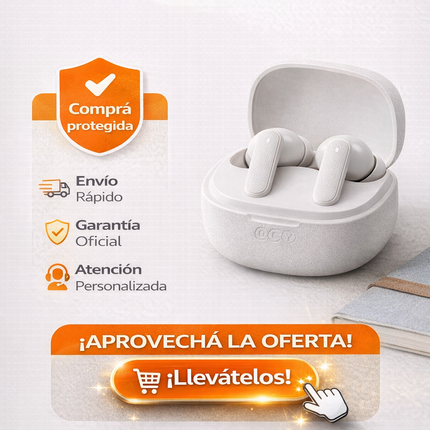 Auriculares Bluetooth TWS QCY Buds Blanco 35Hs Bluetooth 5.4