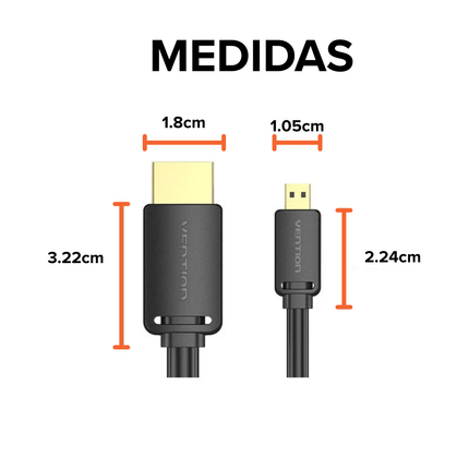 Cable Micro HDMI a HDMI 4K@60Hz 1.5 m Vention – Alto Rendimiento