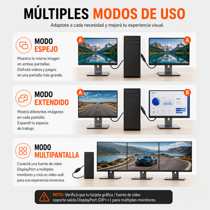 Adaptador DisplayPort a HDMI Activo 4K 60 Hz