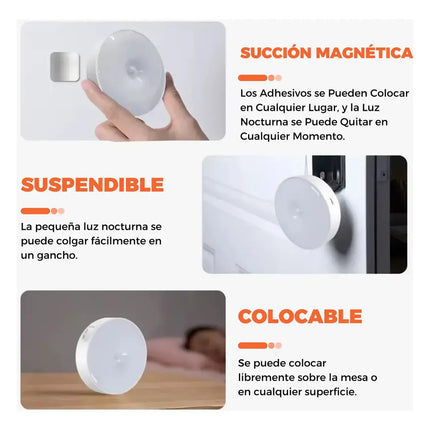 Luz Led Inalámbrica Con Sensor De Movimiento Usb Adhesiva