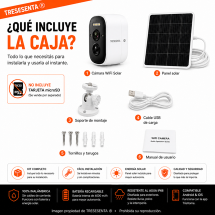 Cámara Solar WiFi 5MP para Vigilar tu Hogar desde el Celular