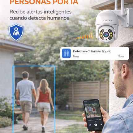 Cámara WiFi PTZ Exterior 1080P Full Color IP66 con Audio