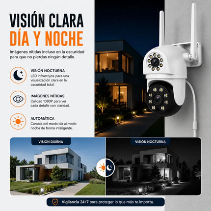 Combo x2 Cámaras de Seguridad WiFi 1080P con Visión Nocturna y Movimiento