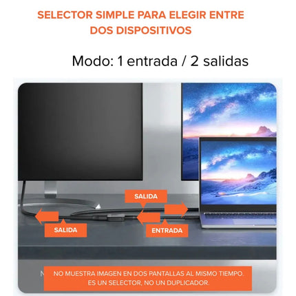 Switch HDMI Bidireccional 2 Puertos 4K Vention AKOB0 Negro