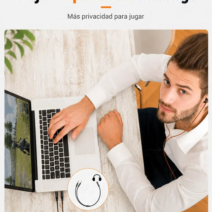 Adaptador Audio Jack 3.5mm PC a Auricular y Micrófono Vention