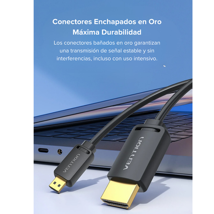 Cable Micro HDMI a HDMI 4K@60Hz 1.5 m Vention – Alto Rendimiento