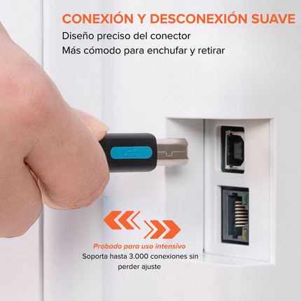 Cable Impresora USB-C a USB-B Vention 480Mbps Plug & Play