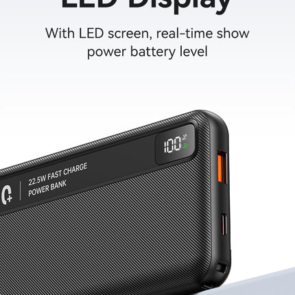 Power Bank 10000mAh USAMS 22.5W Carga Rápida Display USB-C