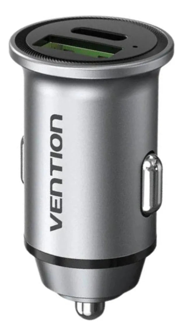 Cargador de Auto USB-A + USB-C Vention 20W / 18W – Carga Rápida Dual